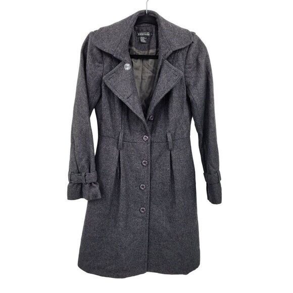 Rampage Peacoat Wool Single Breasted Button Down Long Gray S Military Streetwear - Picture 4 of 10